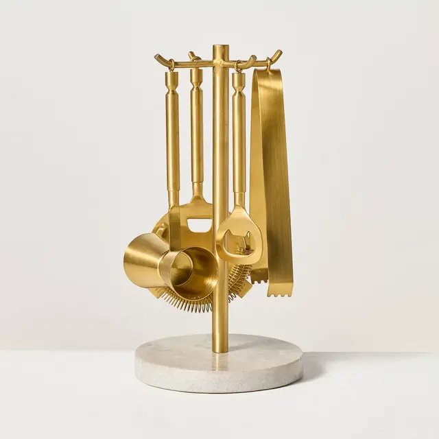 5pc Brass Bar Tool Set with Stand - Hearth & Hand™ with Magnolia