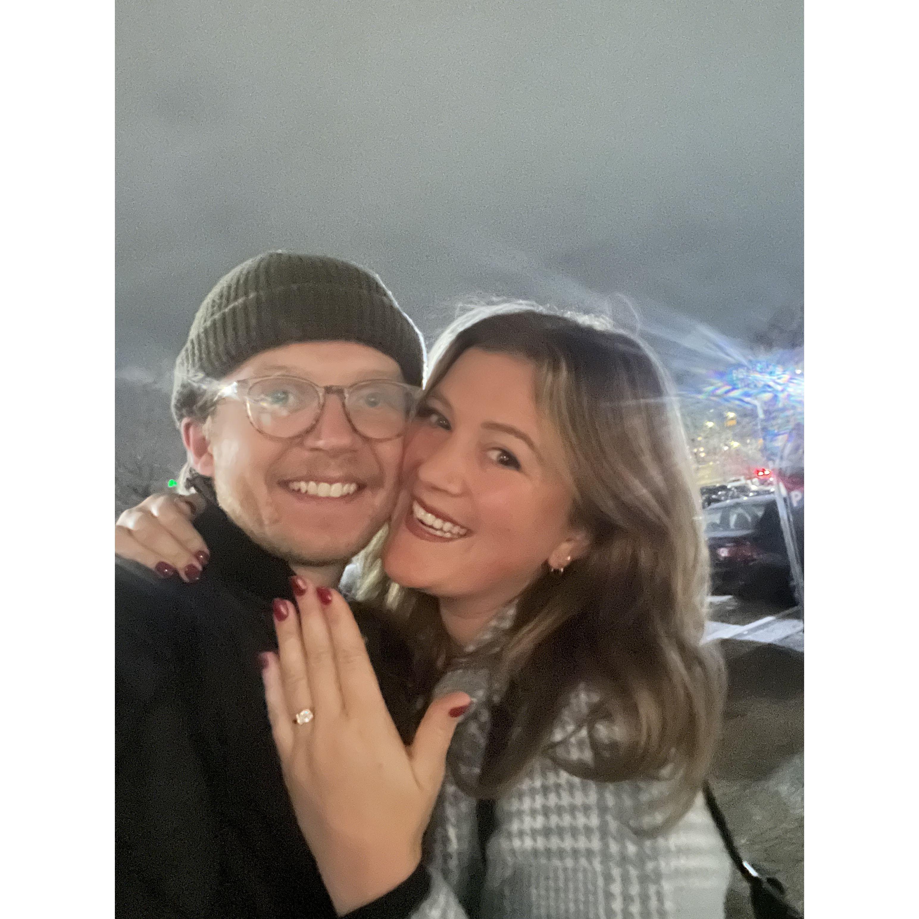 Joel Proposed at the Highlands walking trails at Blandford Nature Center.