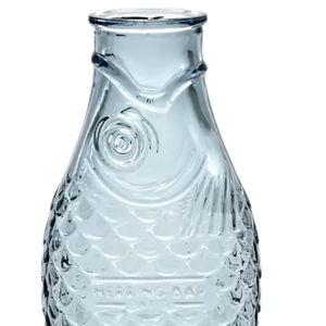 Carafe Fish Glass, Set of 1 Light Blue