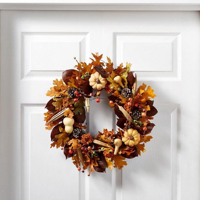 Dried Autumn Pumpkin Wreath