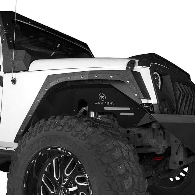 Hooke Road Inner Fender Liners Front Wheel Well Liners Compatible with Jeep Wrangler JK & Unlimited 2007-2018 Sport Sahara Rubicon 2/4 Doors