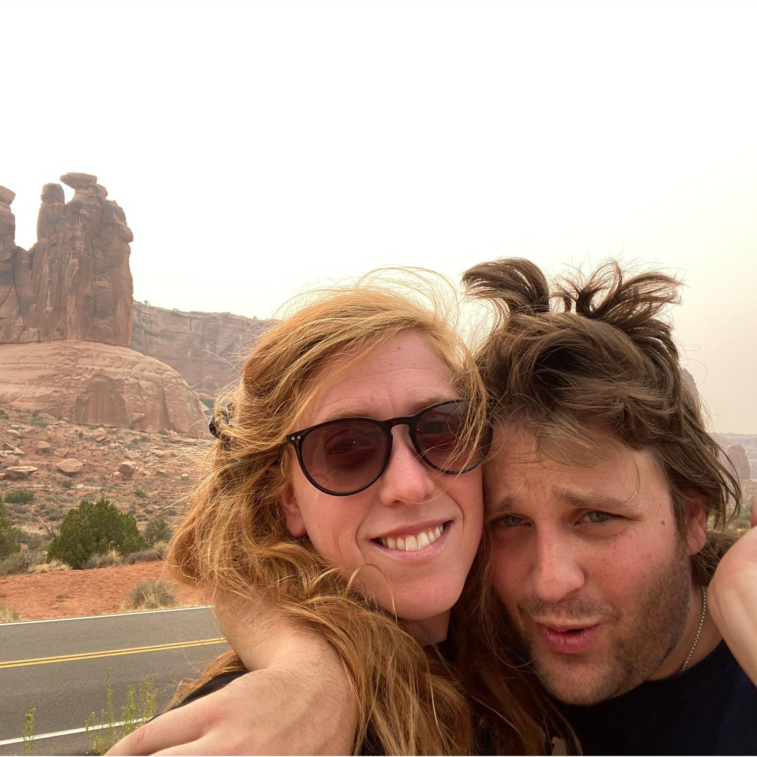 Shane and Andrea compete for best hair.