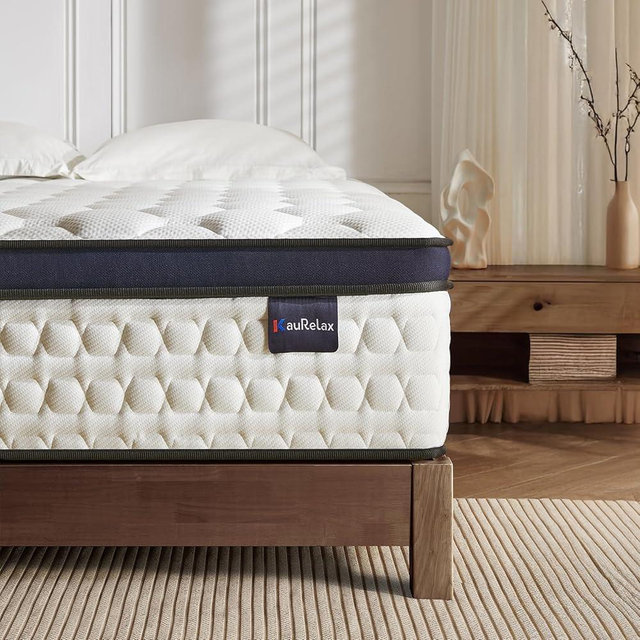 KauRelax 14 Inch King Size Mattress, Gel Memory Foam Mattresses,Hybrid King Mattress in a Box,Motion Isolation Individually Wrapped Pocket Springs,Pressure Relief,CertiPUR-US Certified,Medium Firm