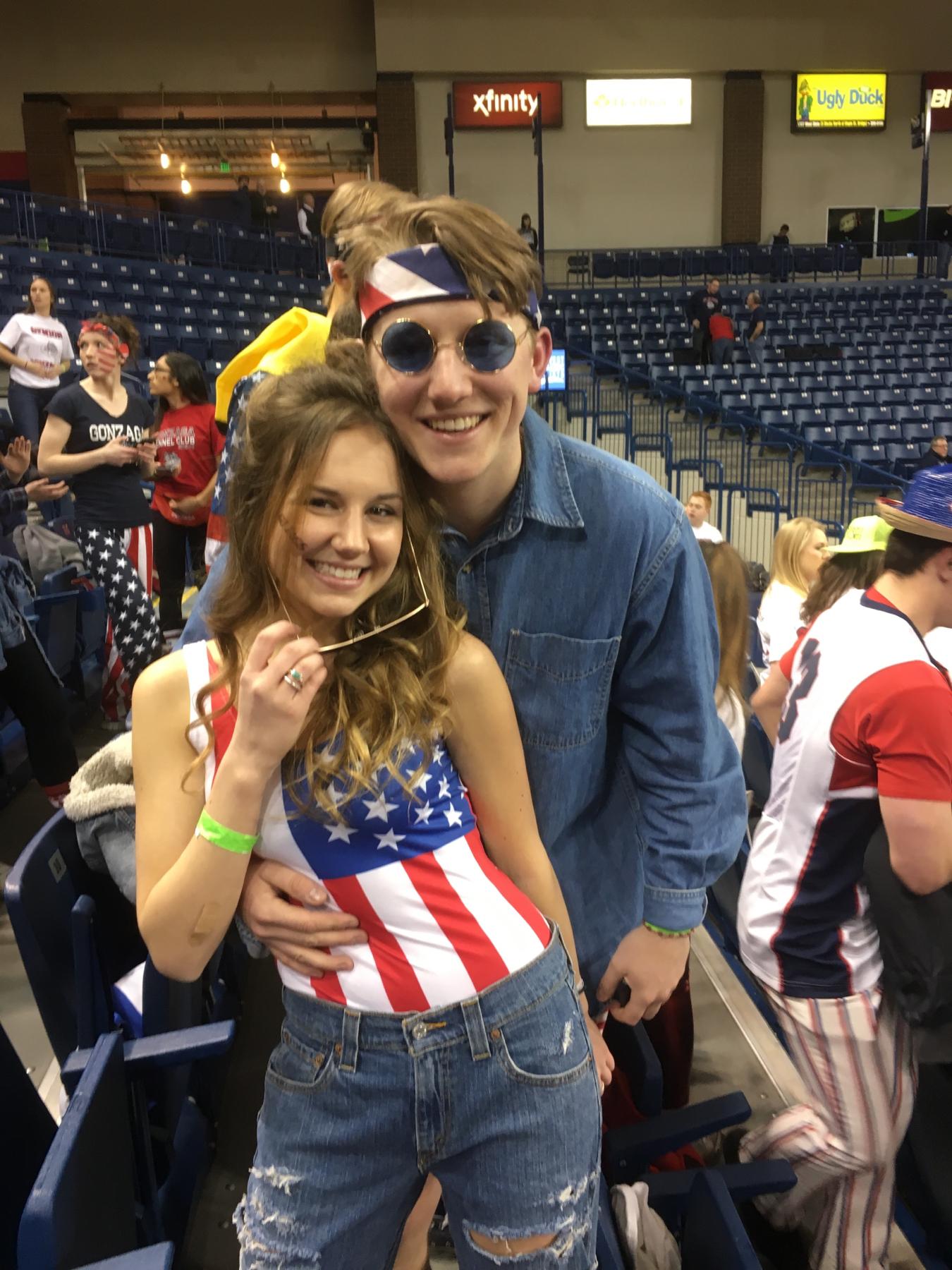 Cheering on the Zags in the Kennel! Our favorite place at Gonzaga.