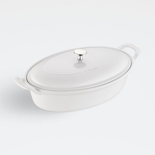 Staub ® 14" Oval White Covered Baking Dish