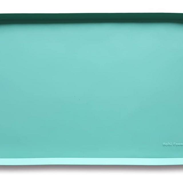 Hoki Found Silicone Pet Food Mats Tray - Non Slip Pet Dog Cat Bowl Mats Placemat - Dog Cat Food Mats - Waterproof Dog Pet Cat Feeding Mat -Pet Water Mats for Carpet - Cool Mint