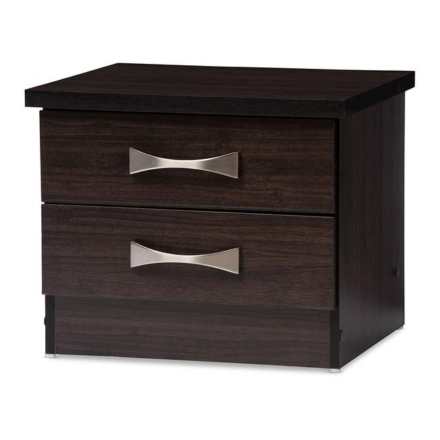 Colburn Modern And Contemporary 2 - Drawer Wood Storage Nightstand Bedside Table - Dark Brown Finish - Baxton Studio