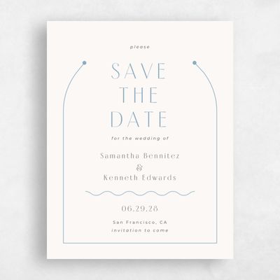White Typography Wedding Save the Date - Suzi Portrait