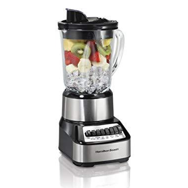 Hamilton Beach 54221 Wave Crusher Blender, with with 14 Functions and 40oz Glass Jar, Stainless Steel