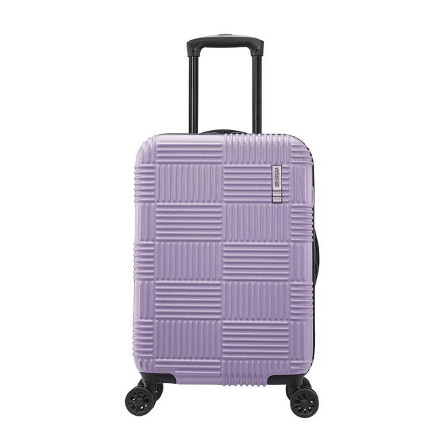American Tourister NXT Hardside Large Checked Spinner Suitcase - Soft Lilac