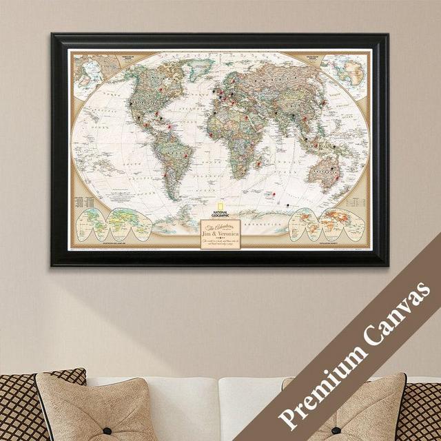 Personalized Push Pin World Travel Map