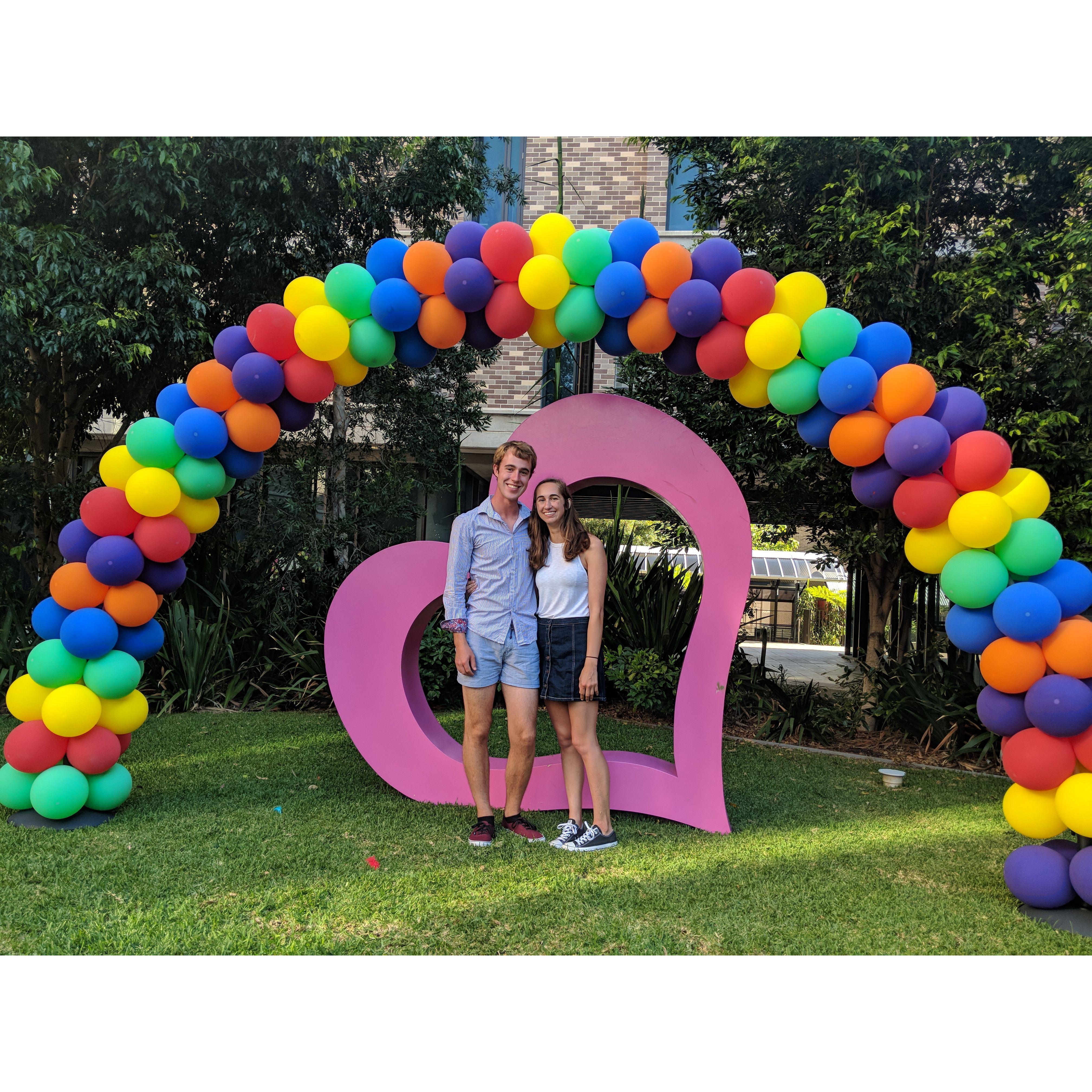 Sydney Pride Parade, one of the first times we met!