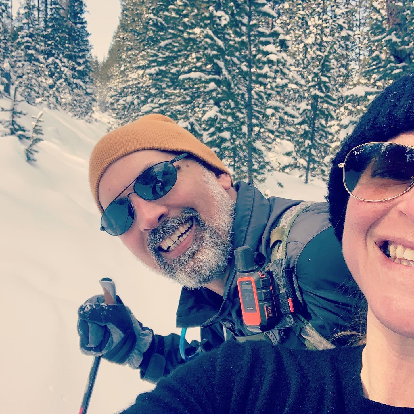 Cross country skiing together in 2021