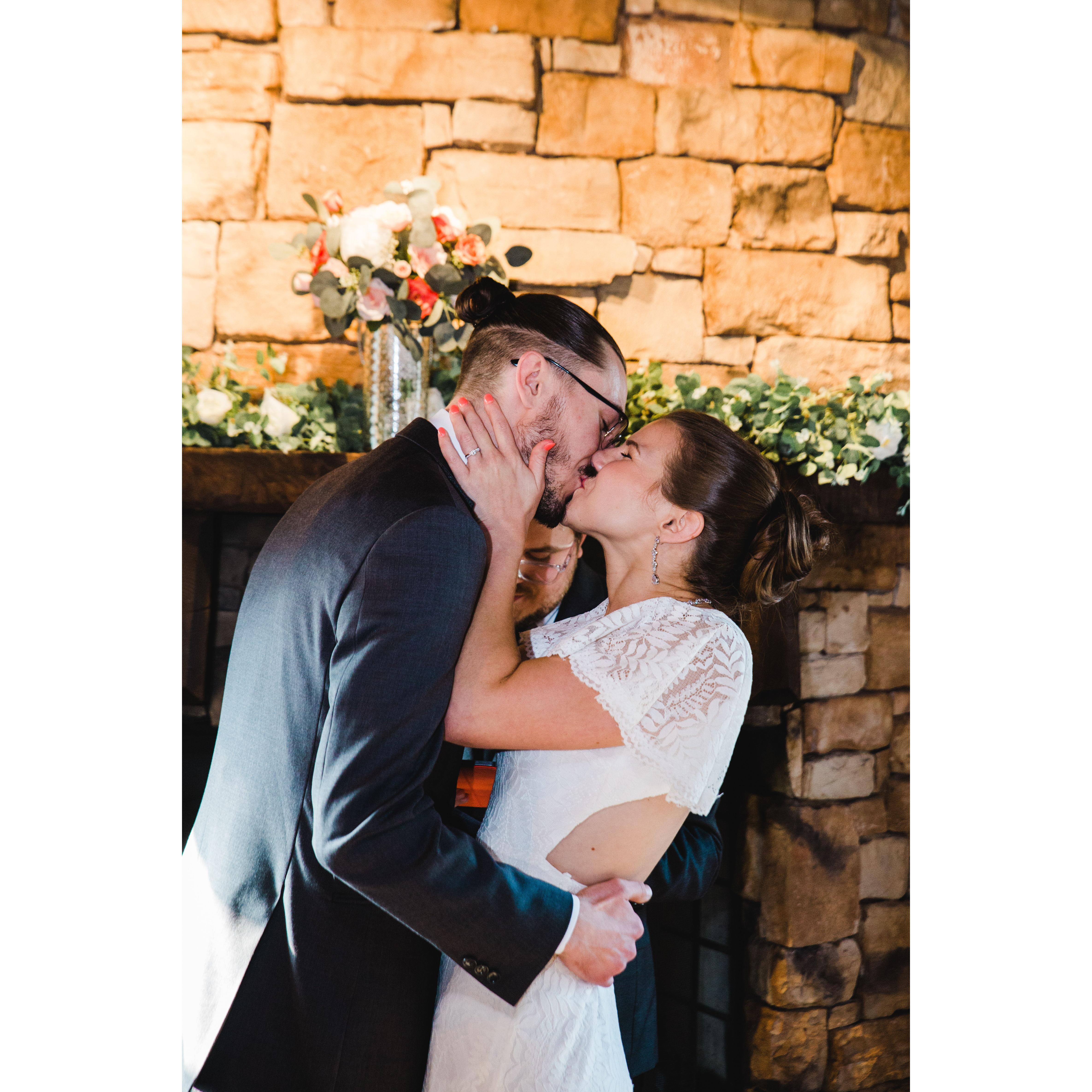 our first kiss as a married couple