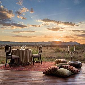 Sunset Dinner on Our African Safari Honeymoon