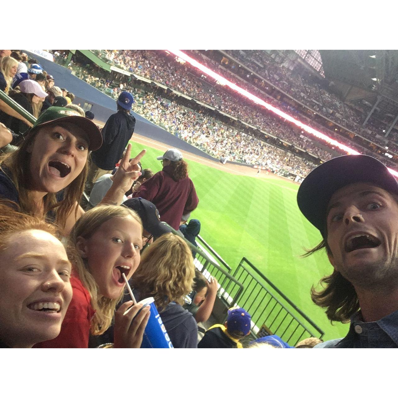 Rachel's first Brewer game! Summer of 2021