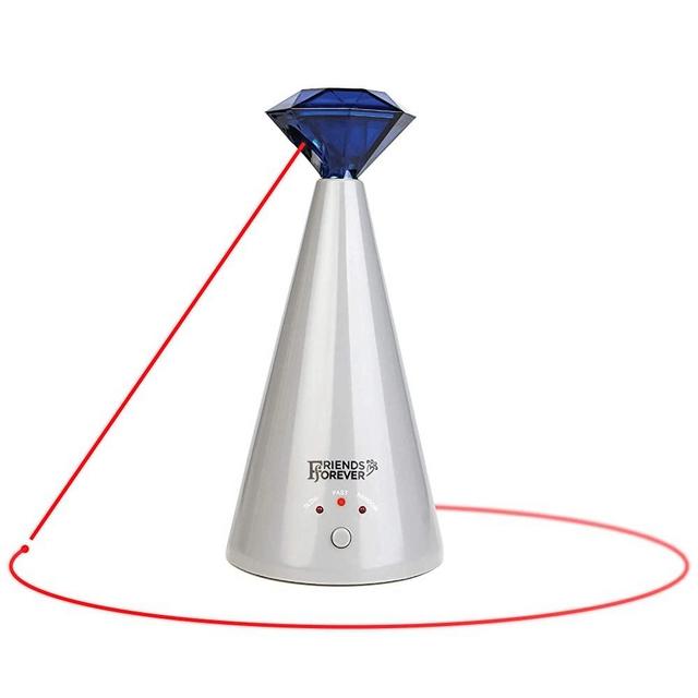 Friends Forever Interactive Laser Cat Toy - Automatic Rotating Laser Pointer for Cool Cats, Electronic Toys for Stimulating Exercise, Battery Powered Auto Lazer, 3 Speed Mode