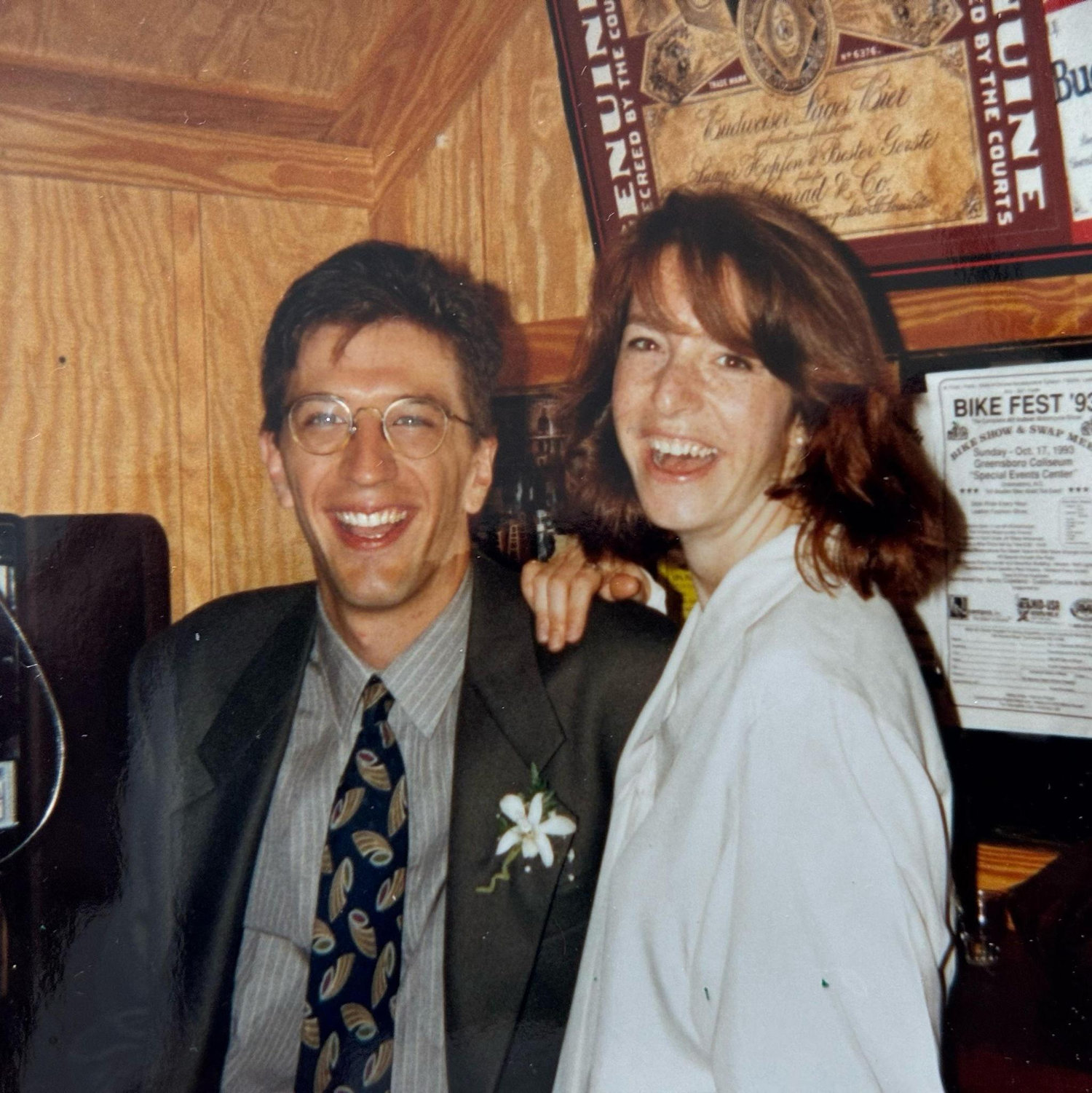 Kendall's parents at a biker bar shortly after getting eloped in 1993!