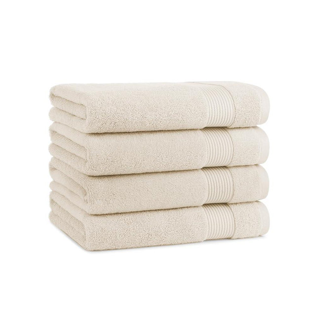 Arkwright Bath Towels Set of 4 - Super Soft 100% Cotton, 600 GSM Quick Dry & Absorbent, Luxury Bathroom Essentials for Hotels, Spa, Hosts, and Vacation Rentals, Alabaster Ivory