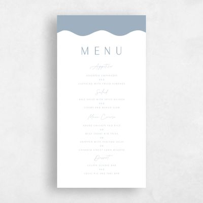 Powder Blue Wedding Menu - Molnar