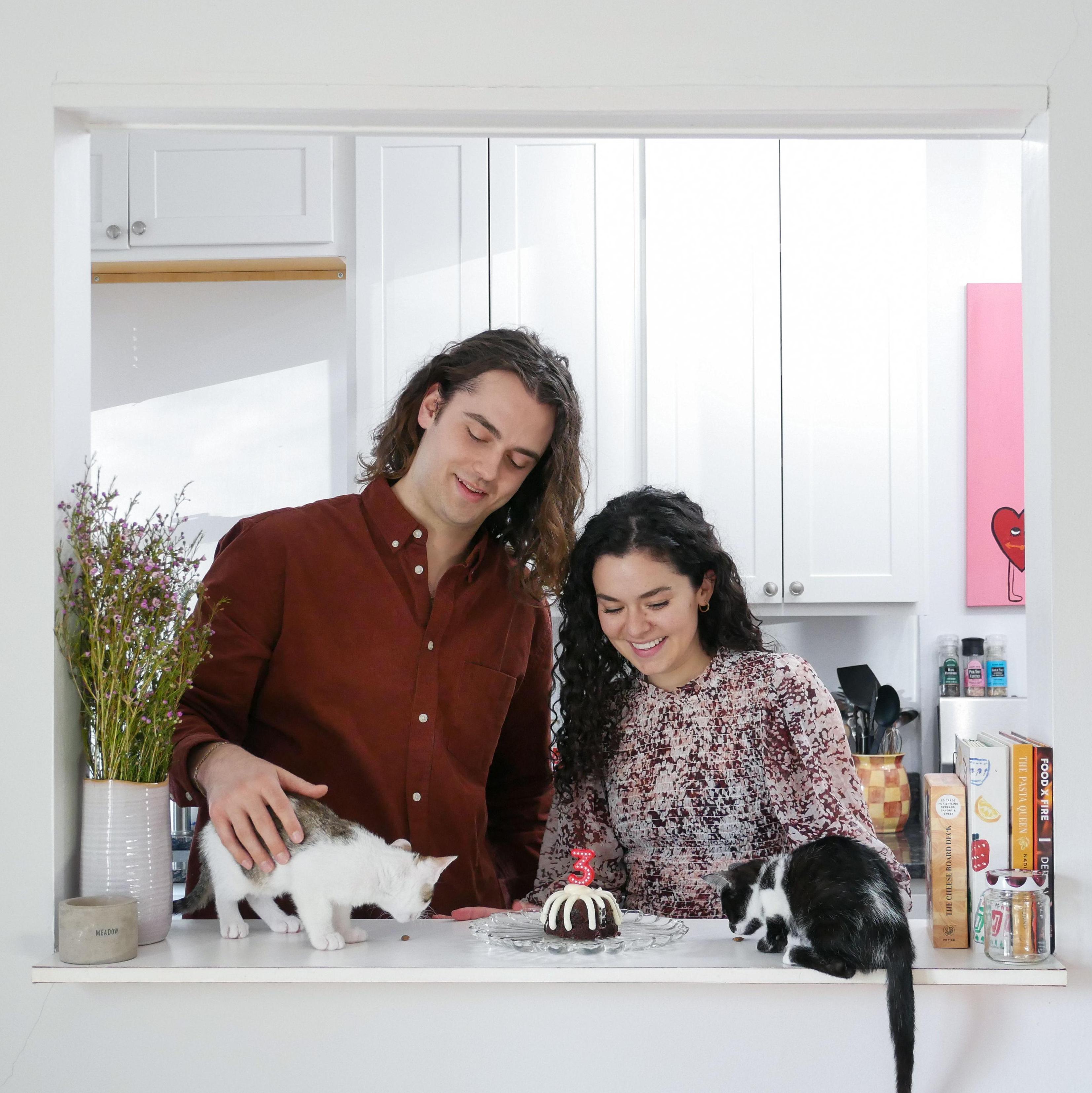 We took photos for our 3 year anniversary - featuring our kittens