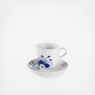 Fluted Mega Espresso Cup & Saucer