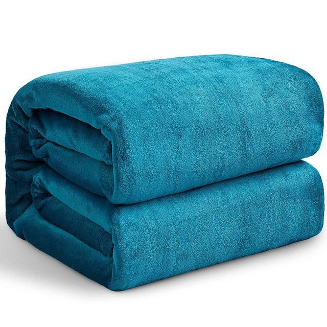 Hansleep Fleece King Size Blanket for Bed Teal, Super Soft Flannel Fuzzy King Size Blanket, Plush Cozy Blanket for All Seasons, Teal, King 90x108 Inches