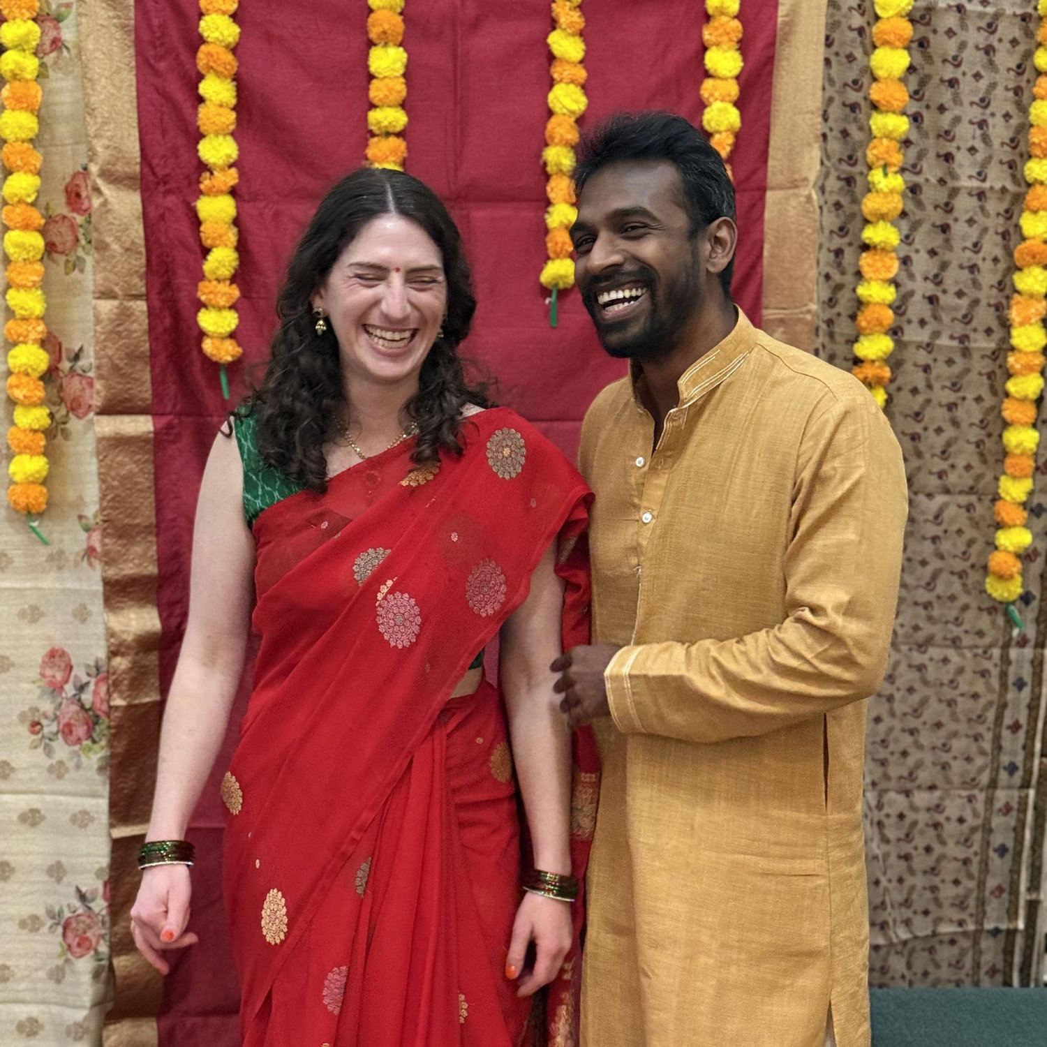 Here we are at a traditional Indian baby shower for a family member.