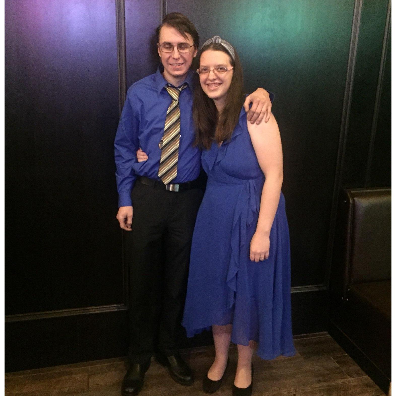 Chris and I together to celebrate Ryan and Lexy's wedding (Chris's brother, November 2020).
