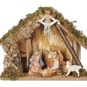 Fontanini 5" Scale 5 Figure Nativity with Italian Stable