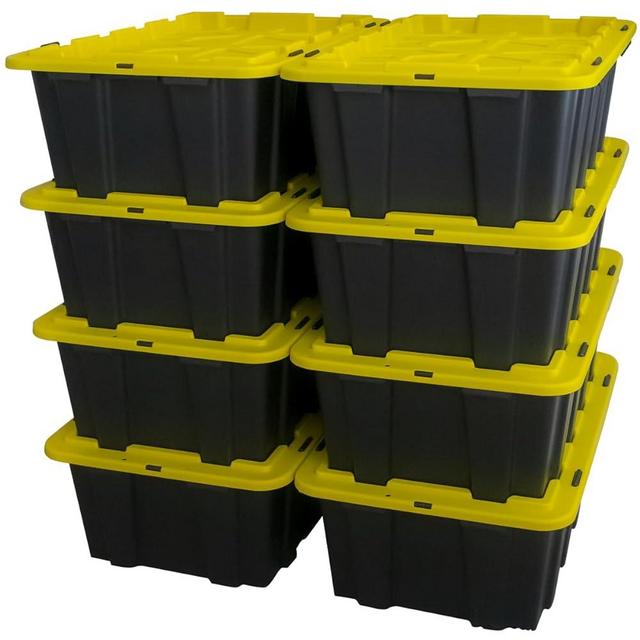 Lifetime Appliance (8 PACK) 12 Gallon Plastic Storage Bin Tote Organizing Container with Ultra Durable Secure Latching Lids, Stackable, Extra Strength Clear with Built in Handle