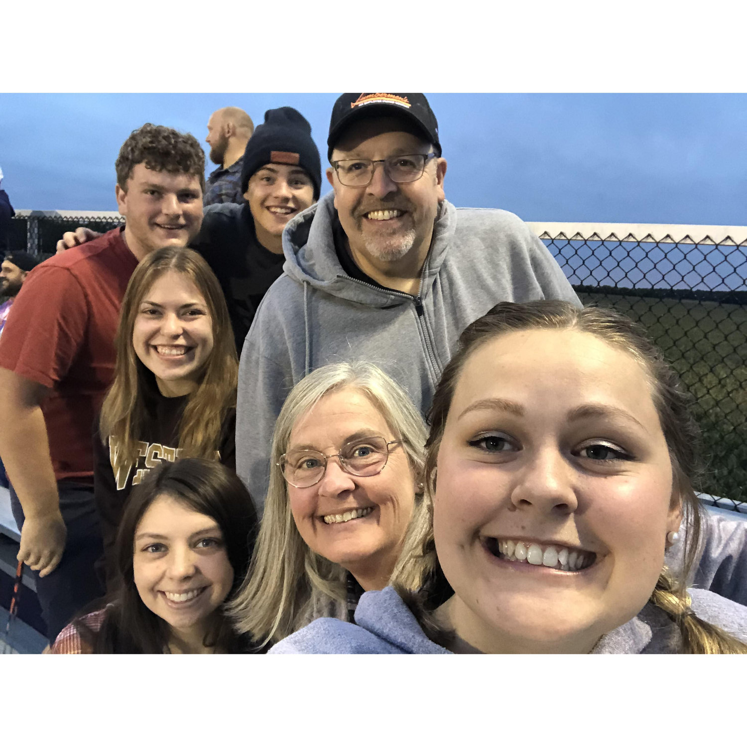 Jaedon first met Jen's parents at this high school football game (we weren't even dating yet!)