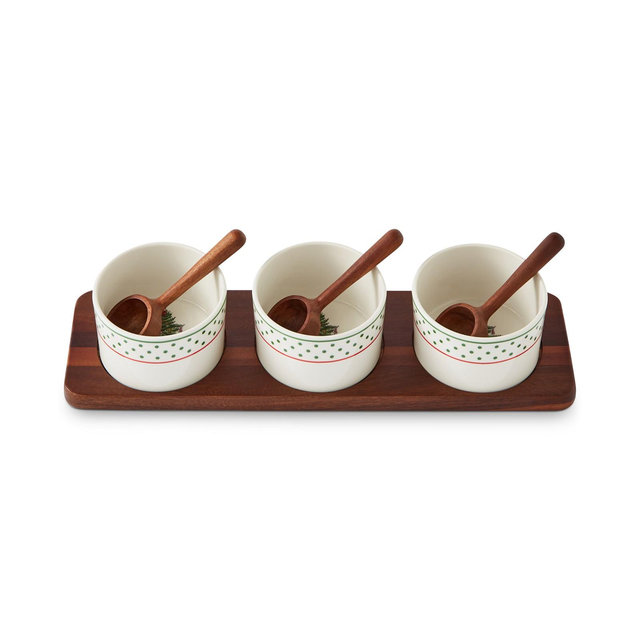 Spode Christmas Tree Polka Dot 7 Piece Condiment Set