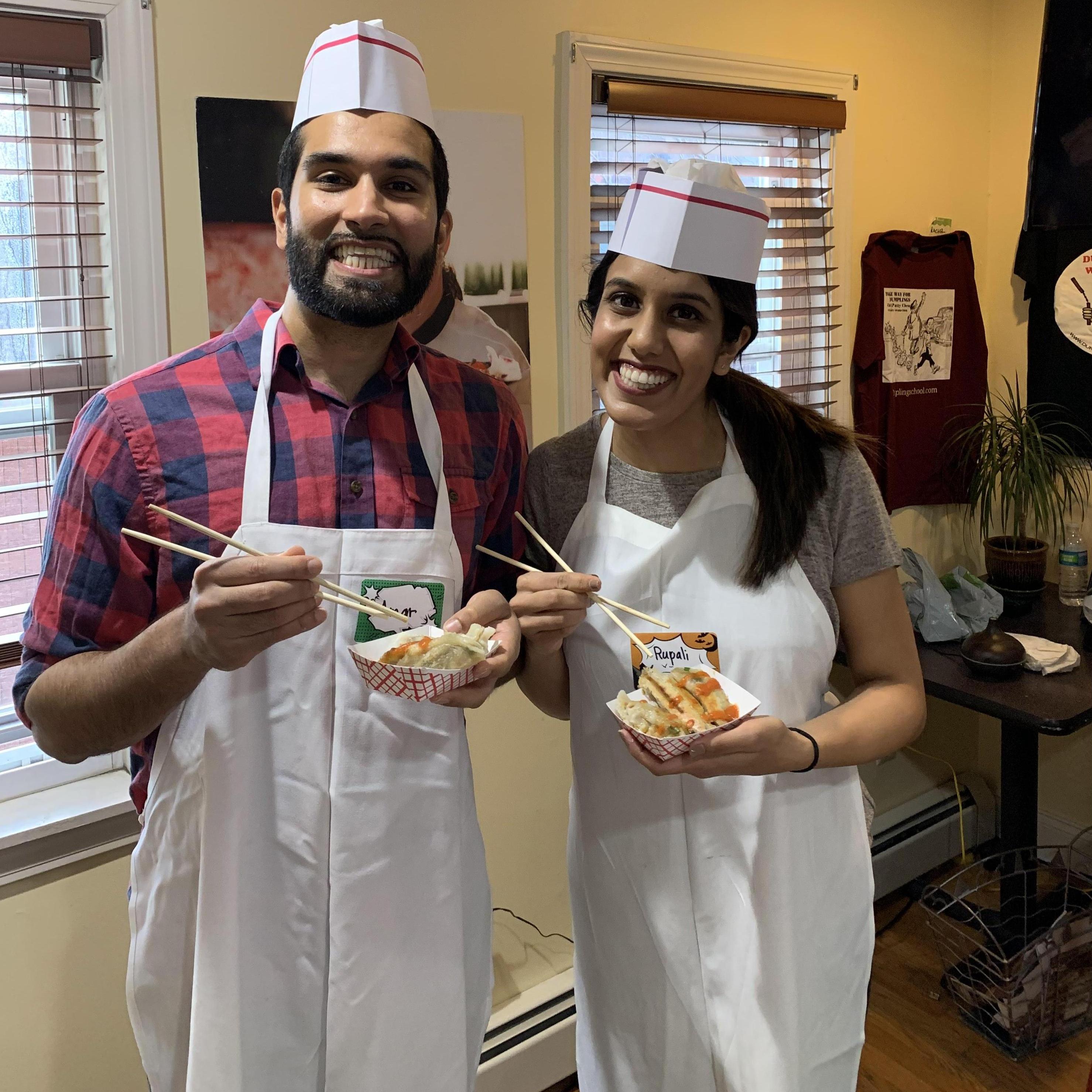 Learning to make dumplings- one of our favorite food groups