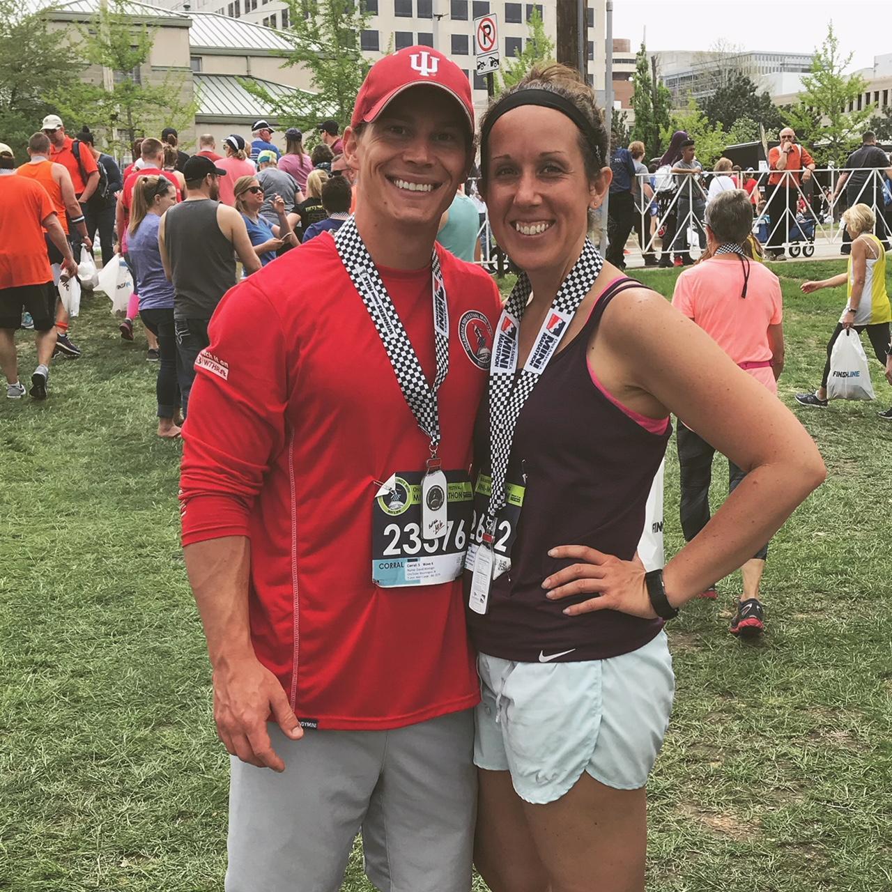 Our first date...running 13.1 miles at the 500 Festival Mini Marathon!