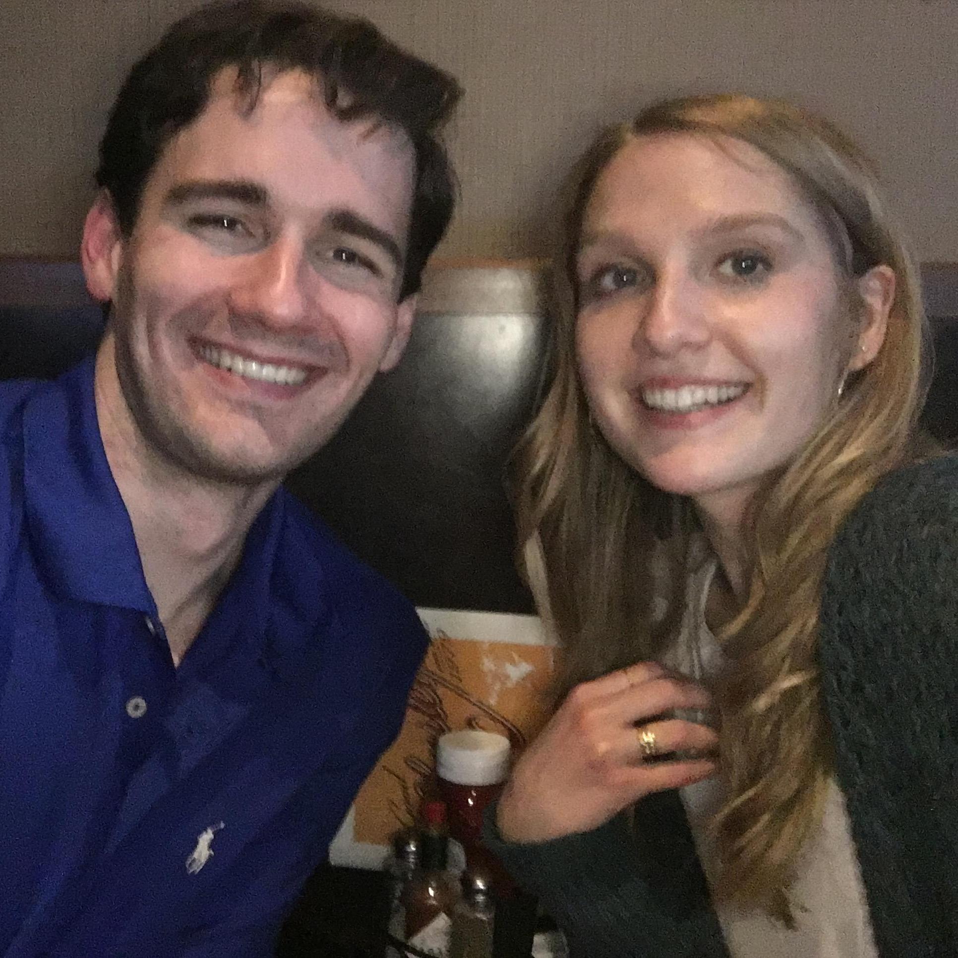Revisiting the site of our first date! (A booth at Charley's)