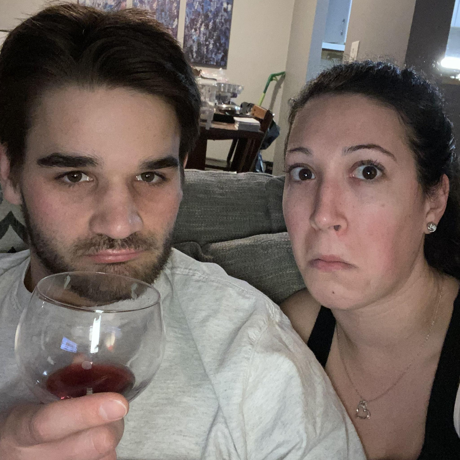 Wine night at MOH's condo, January 2020