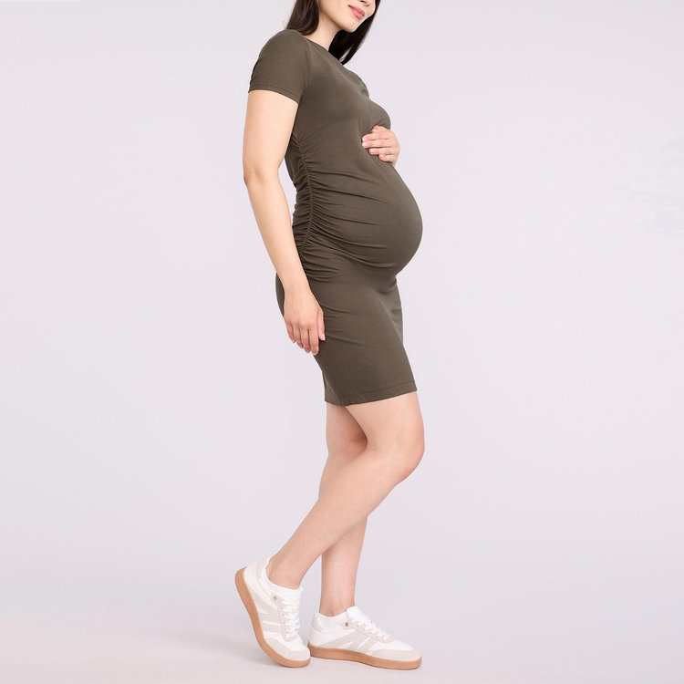 maternity bodycon mini dress Women's Crewneck Short Sleeve Side Ruched - Deep depths - Size: X Large Ross Dress for Less Shabbos shoe tumble dry low SIZE:48