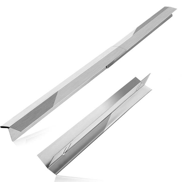 Stove Gap Covers Stainless Steel 2 Pack, Heat Resistant Metal Gap Filler Seals Spills Between Stove and Counter, Extendable 13.8"-27.5" Oven Side Gap Cover Guards for Kitchen Stovetop Cooktop, Silver