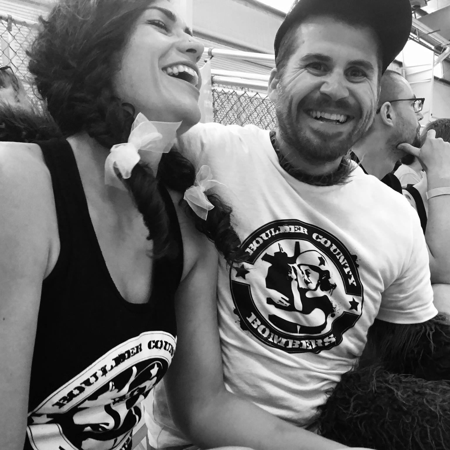 Early derby days and early puppy love. Boulder Colorado, August 2016.