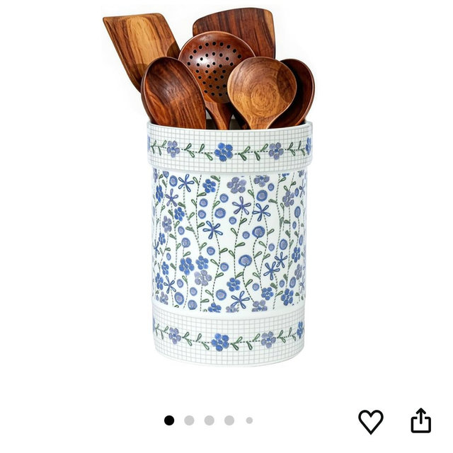 Kitchen Utensil Holder Ceramic Large Utensil Organizer for Countertop Tools