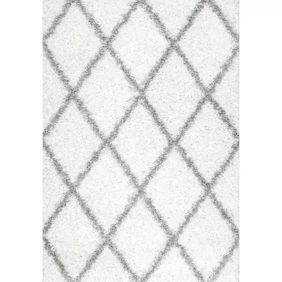 nuLOOM Shanna Shaggy Rug in White