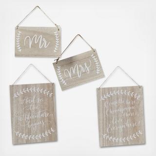 Boho Wooden Sign Set