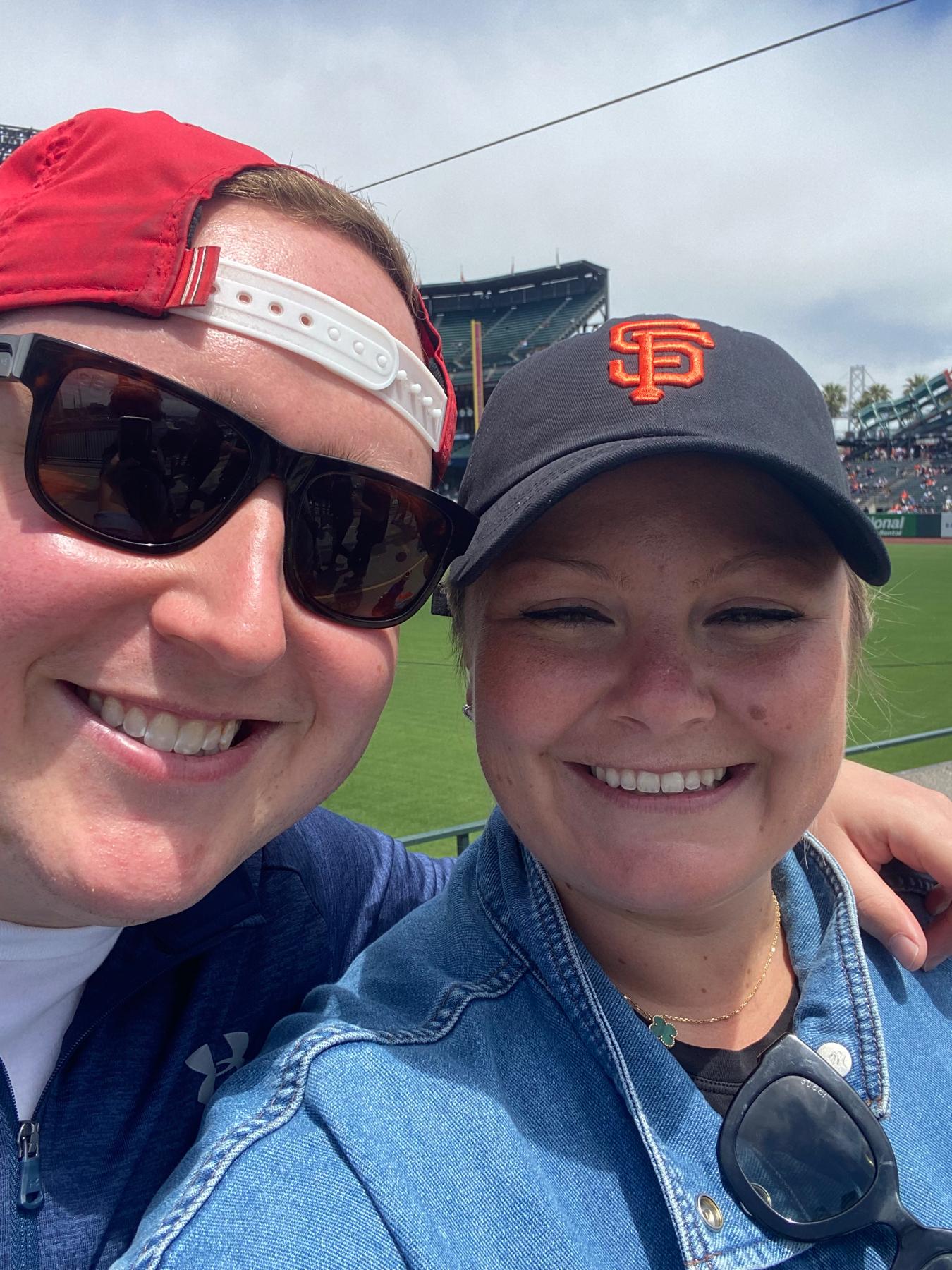 Dan & Abby's first Giants game after their big move to SF!