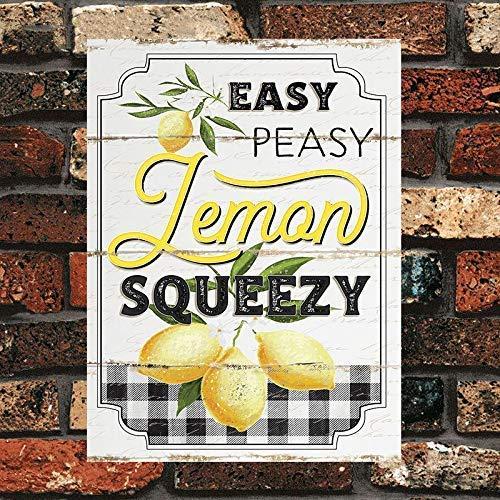 New Vintage Retro Metal Tin Sign Easy Peasy Lemon Squeezy Home Garage Bar Club Hotel Wall Decor Signs 12X8 Inch
