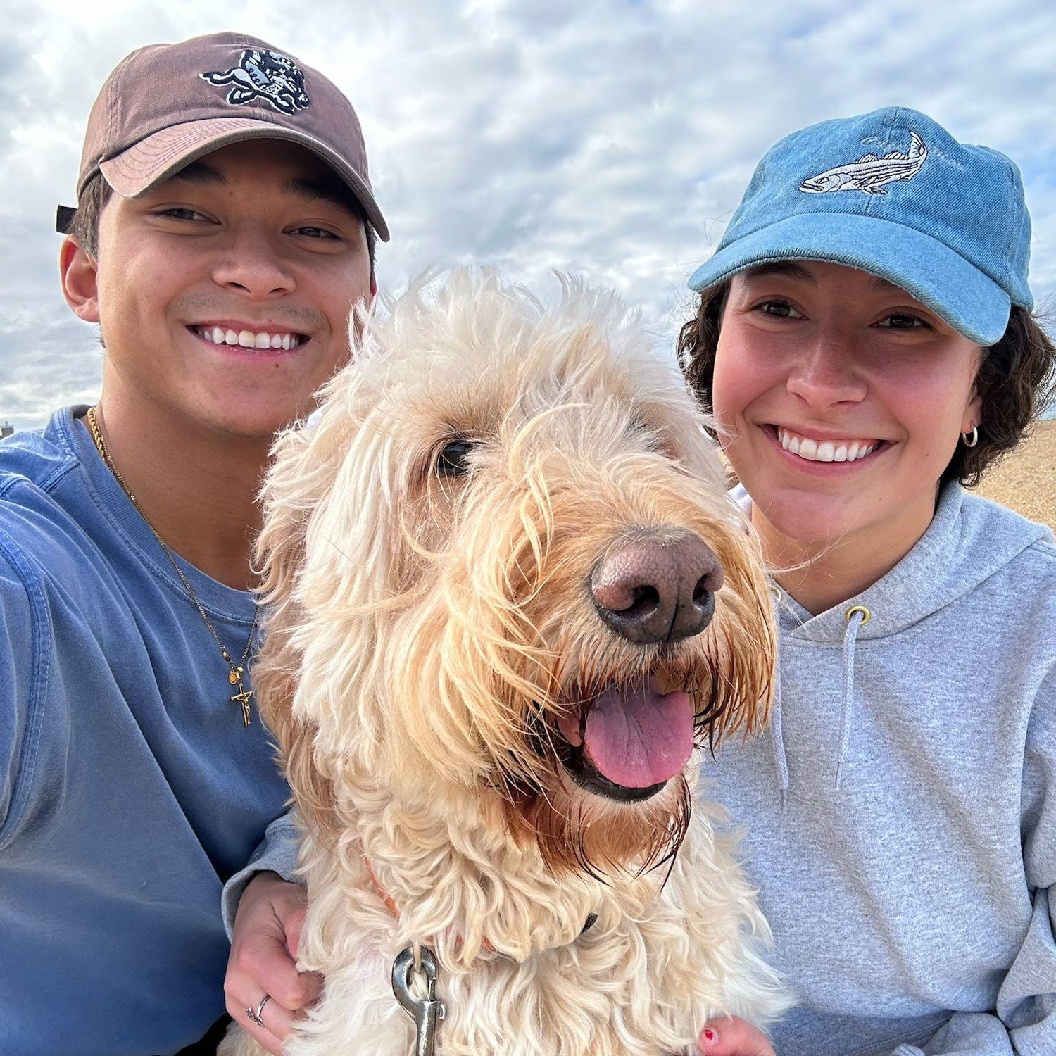 Us and Auggie at the beach