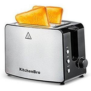 2 Slice Toaster Wide Slot Compact Brushed Stainless Steel Slice Toaster with Removable Crumb Tray 2-Slice Toaster with Defrost, Reheat, and Cancel Buttons