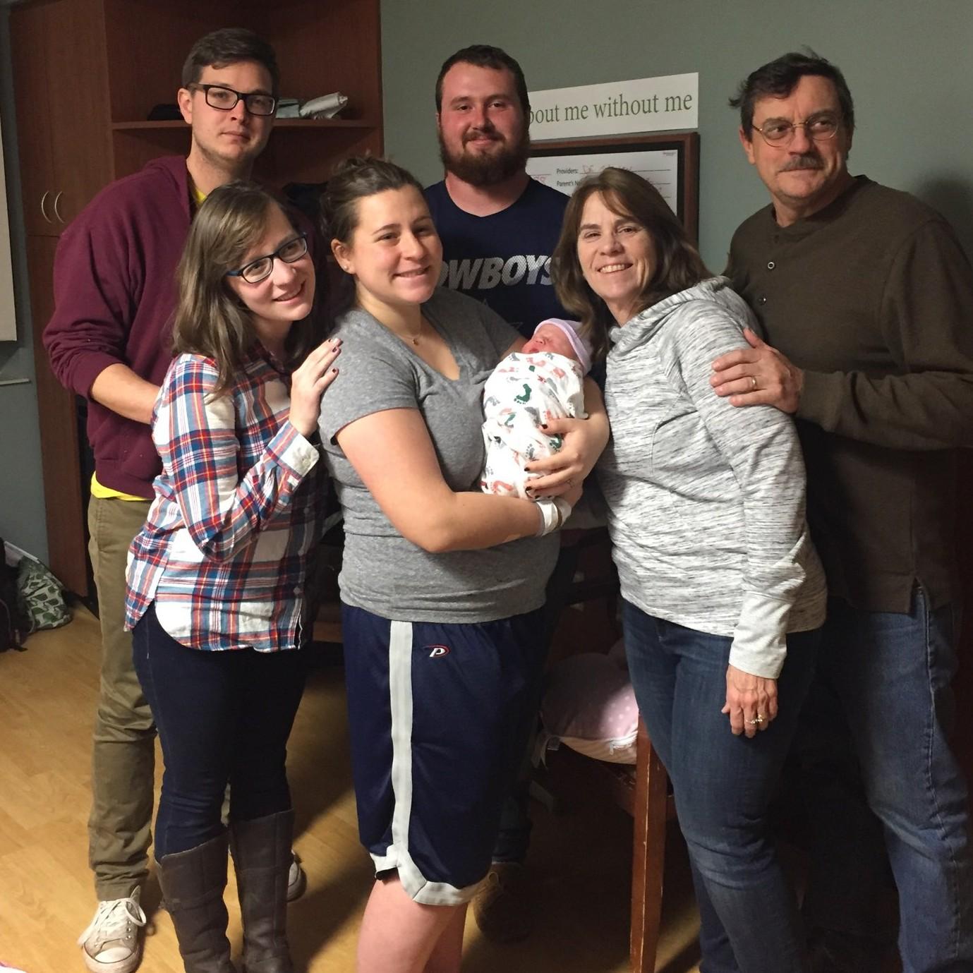 Welcoming baby Noelle to the world with her parents, Sister Kaitlin & Nate, and Mimi & Opa - Dover, NH - November 9, 2018