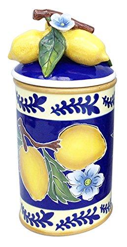 Blue Sky Ceramic 17499 Lemon Canister, Small, Multicolor