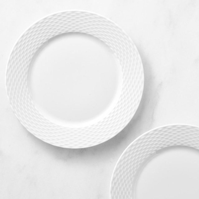 Pillivuyt Basketweave Porcelain Salad Plates, Set of 8